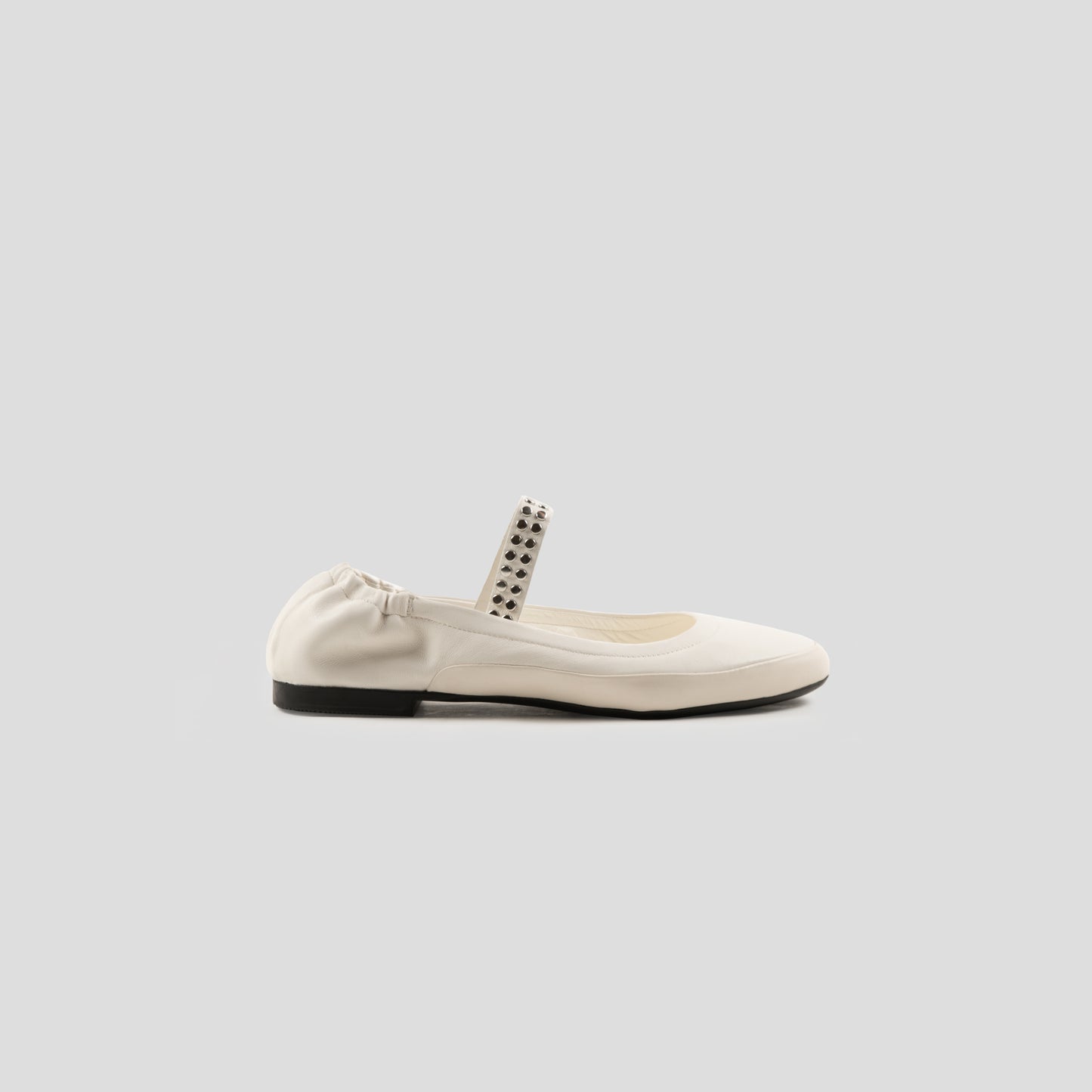 Brandeburgo ballerinas in ivory smooth leather 