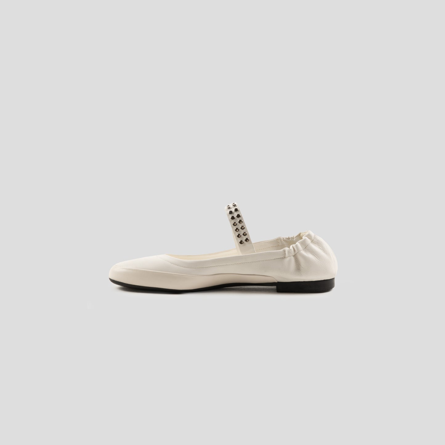 Brandeburgo ballerinas in ivory smooth leather 