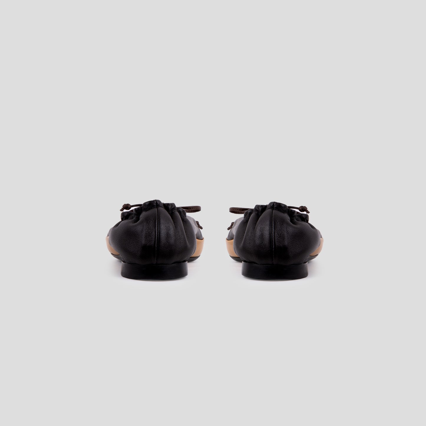 Ballerine Garnier in pelle liscia bicolore con fiocco