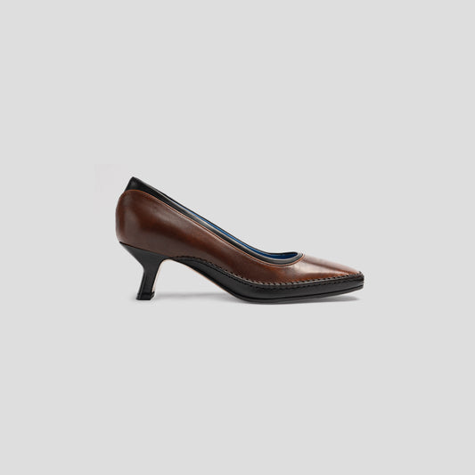 Milano pumps in smooth two-tone leather