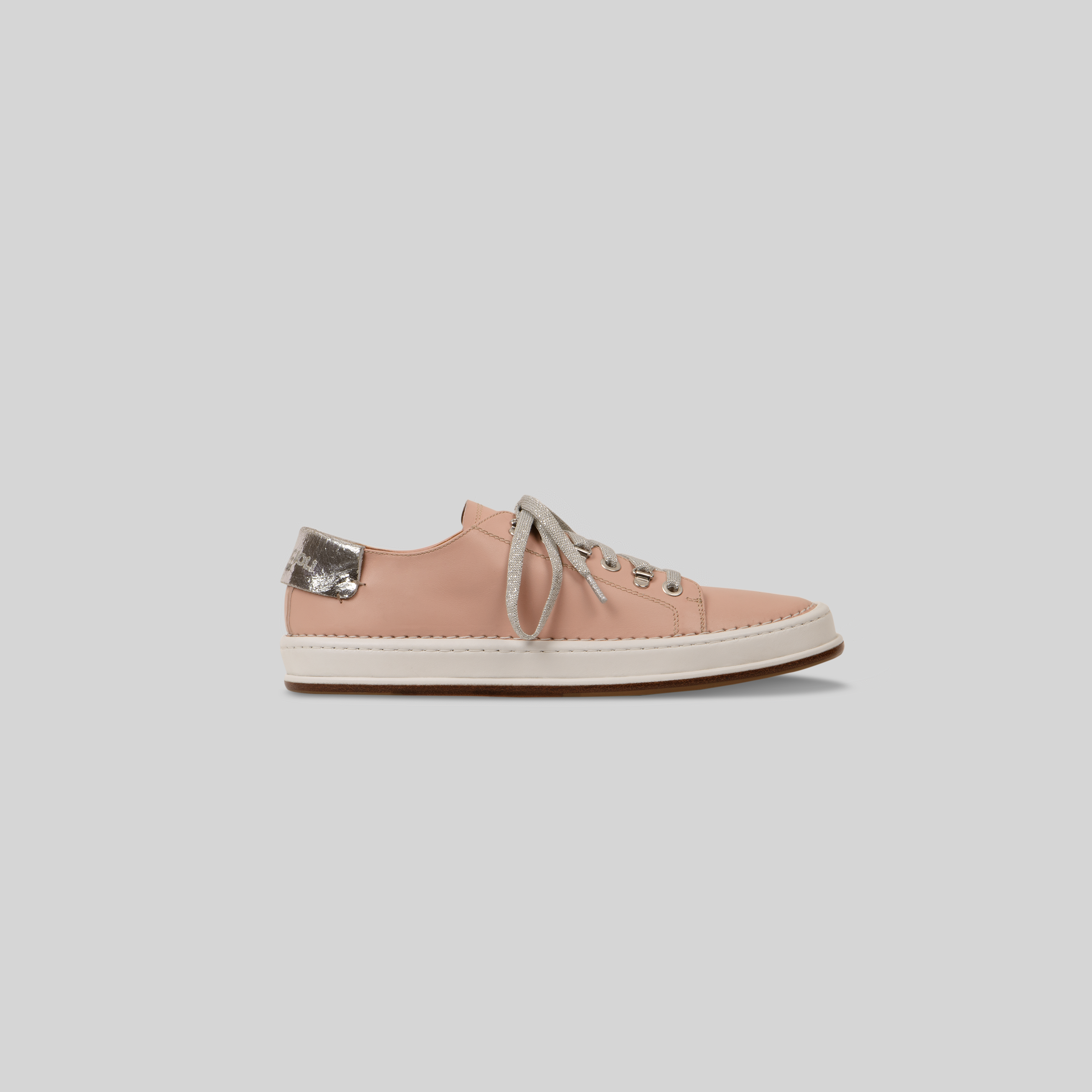 Biarritz box-sole sneakers in two-tone leather