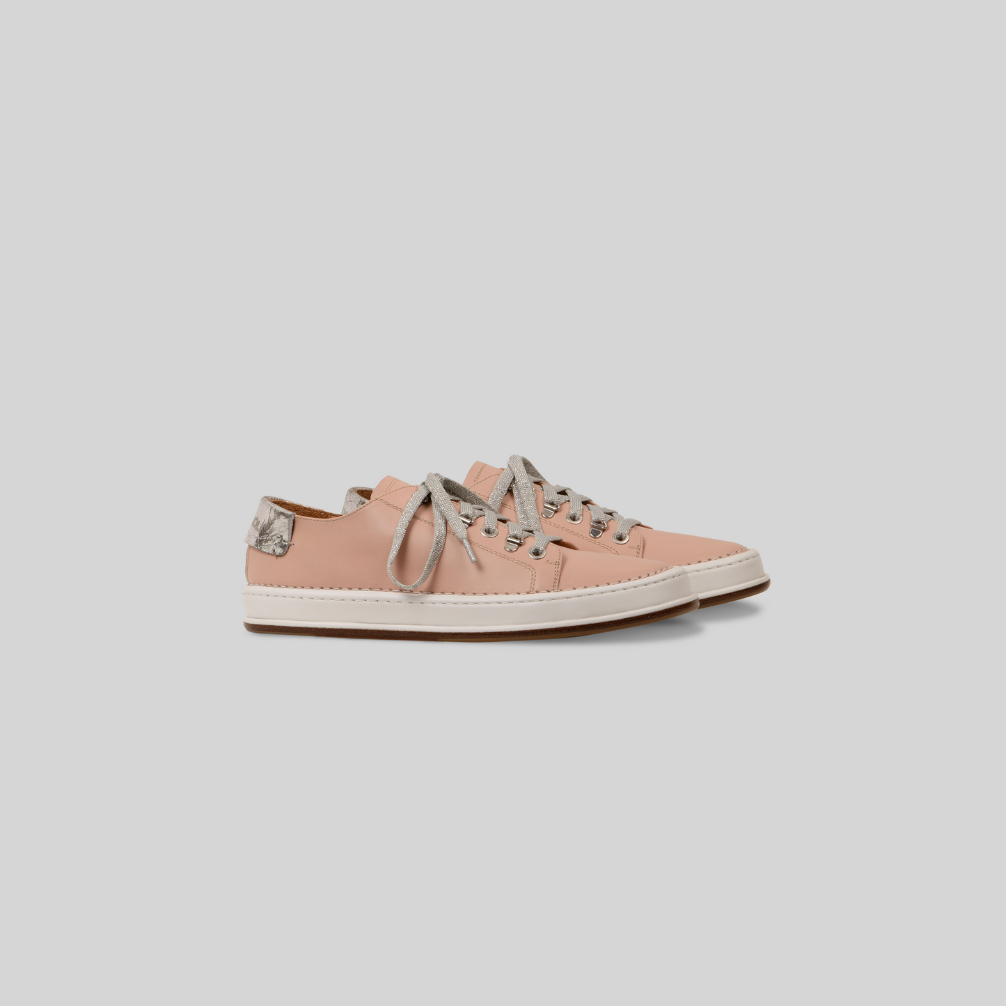 Biarritz box-sole sneakers in two-tone leather