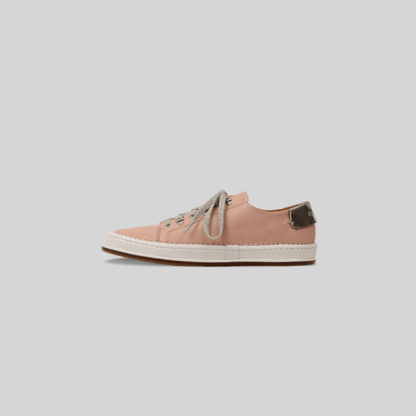 Biarritz box-sole sneakers in two-tone leather